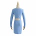 square neck elastic hollow dress NSHS46818