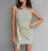 sleeveless knot solid color dress NSHS46842