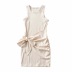 sleeveless knot solid color dress NSHS46842