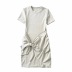 stretch short-sleeved dress  NSHS46843