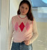 lattice knitted sleeveless vest NSHS46846