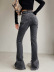 high waist stretch flared jeans  NSHS46852