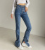 high waist stretch flared jeans  NSHS46852
