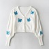 Butterfly decor knitted cardigan jacket NSHS46883