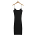 Elastic tight U-neck strap dress NSHS46899