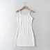 round neck solid color slim sling dress NSHS46900