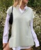 V-neck solid-color knitted vest NSHS46950