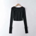 Fashion cut out long sleeve crop top NSHS46953