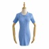 elastic lapel short-sleeved rib knitted dress NSHS46960