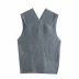 Fashion knitted solid color loose vest NSHS46967