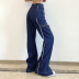 hollow slit straight wide-leg jeans NSLQ39319