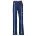 hollow slit straight wide-leg jeans NSLQ39319