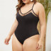 plus size mesh stitching color one-piece swimsuit  NSHL39330