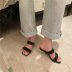 nuevas zapatillas de piel suave con tacón de cristal de tacón grueso NSHU39347