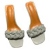 New Braided Thick Heel Sandals  NSHU39348