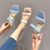 new woven thick heel high heel sandals  NSHU39358