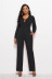 long-sleeved high-waist slim-fit V-neck jumpsuit NSLM39472