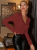 sexy long-sleeved V-neck bottoming shirt  NSXYA39474