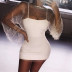 Long Sleeve Mesh Flash Diamond Round Neck Dress  NSXYA39502