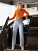 stand-up collar solid color long-sleeved zipper top  NSXYA39511