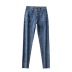 Single row 5 button high-waisted butt-lifting jeans  NSAC39578