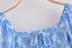 tie-dye printing puff sleeve ruffle dress NSAM39594
