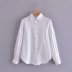 button decoration puff sleeve ruffle stitching shirt  NSAM39618