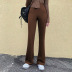 new style brown high-waist thin knit drape solid color casual pants  NSLQ39651