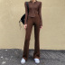 new style brown high-waist thin knit drape solid color casual pants  NSLQ39651