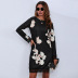 fashion printing slim long-sleeved dress  NSAL39718