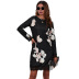 fashion printing slim long-sleeved dress  NSAL39718