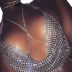 low-cut halter flashing diamond tethered sling vest NSXYA39769