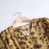 loose V-neck lace-up long-sleeved shirt dress NSAM39832