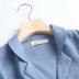 pinstripe suit collar puff sleeve shirt  NSAM39840