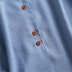 pinstripe suit collar puff sleeve shirt  NSAM39840