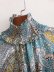 print stand collar lantern sleeve long dress NSAM39852