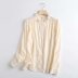 lace color matching long-sleeved satin shirt NSAM39854