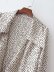 peach heart print lantern sleeve knotted blouse NSAM39858