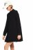 half high neck drape black base dress NSAM39859