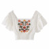 fashion embroidery flower small flying sleeve chiffon shirt  NSLD39883