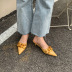 pointed toe mid-heel fashion half slippers  NSCA39897