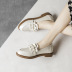 fashion pearl decoration flat small leather shoes NSCA39908
