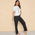 casual round neck letter short-sleeved trousers suit  NSSA39939