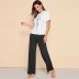 casual round neck letter short-sleeved trousers suit  NSSA39939