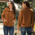 chaqueta corta cálida de lana delgada de manga larga con solapa de un solo pecho casual NSSA39950