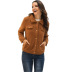 casual single-breasted lapel long-sleeved slim fleece warm short jacket  NSSA39950