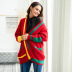 loose color contrast pocket knitted cardigan NSSA39964