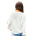 casual pearl hollow perspective knit sweater NSSA39984
