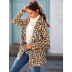 warm lapel leopard print mid-length woolen coat NSSA39987