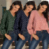 casual new loose printed V-neck long-sleeved T-shirt  NSSA39991